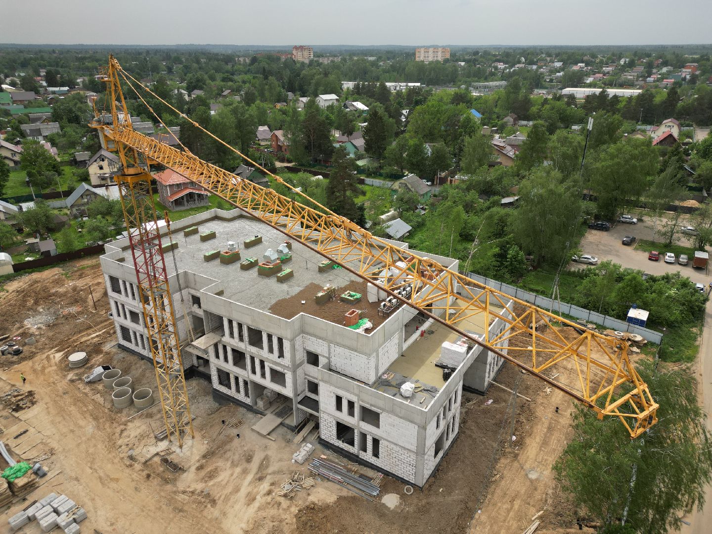 видео с коптера, детский сад в поварово,