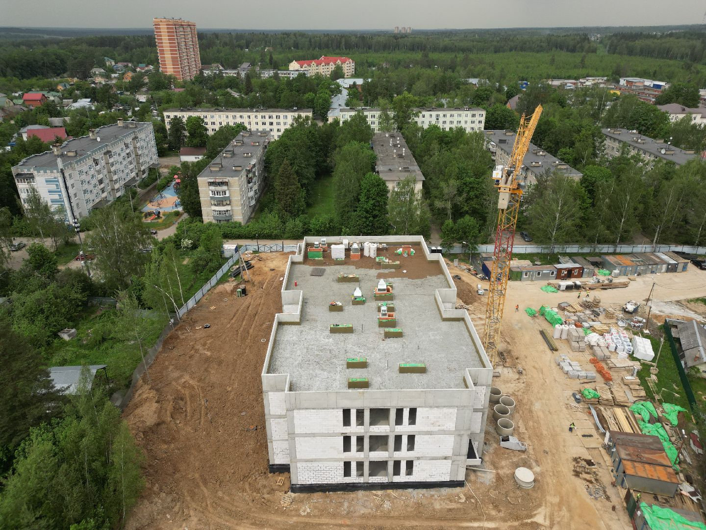 видео с коптера, детский сад в поварово,