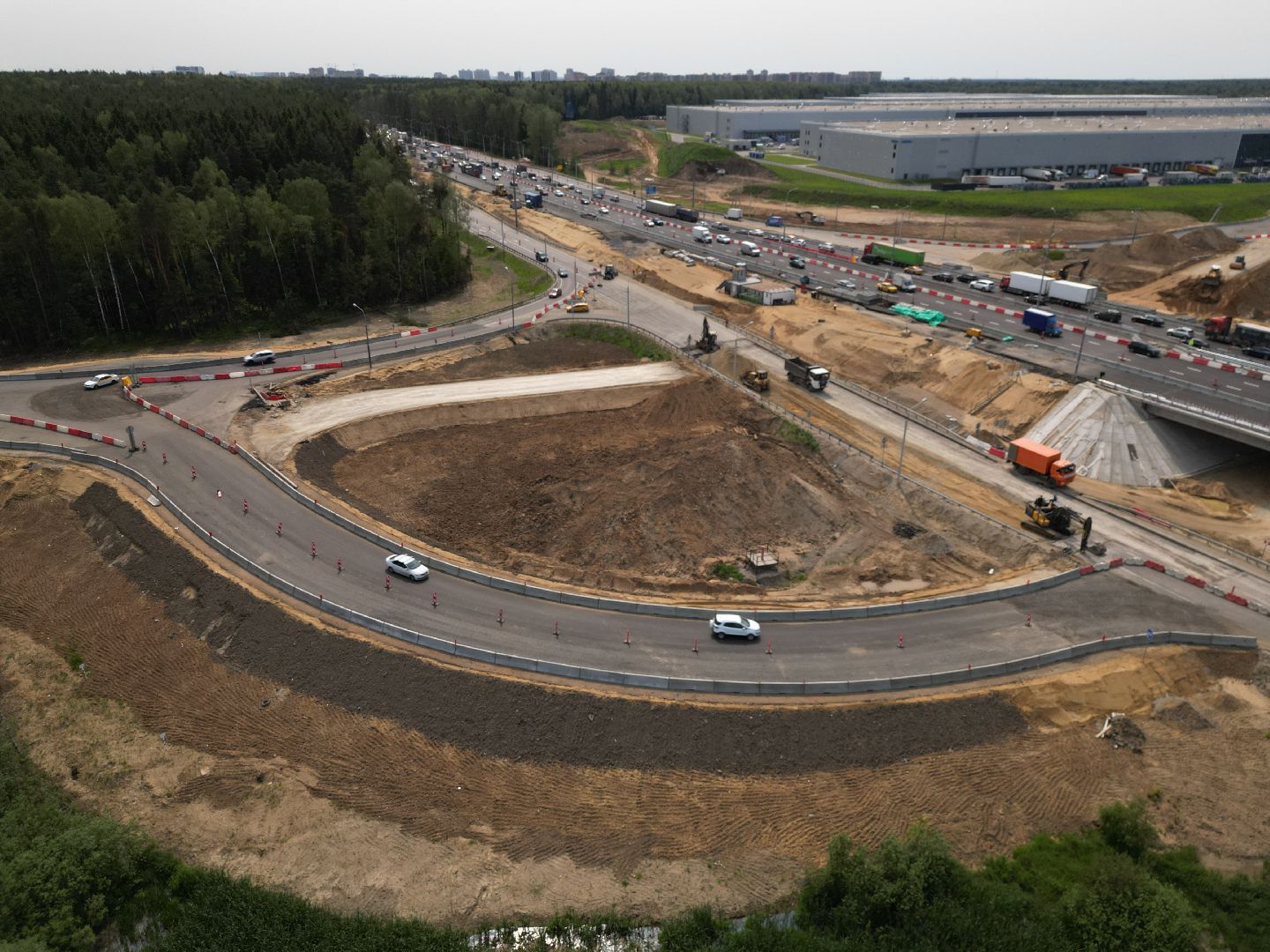 видео с коптера, мост через реку Скалба , м-8 холмогоры, дороги подмосковья,