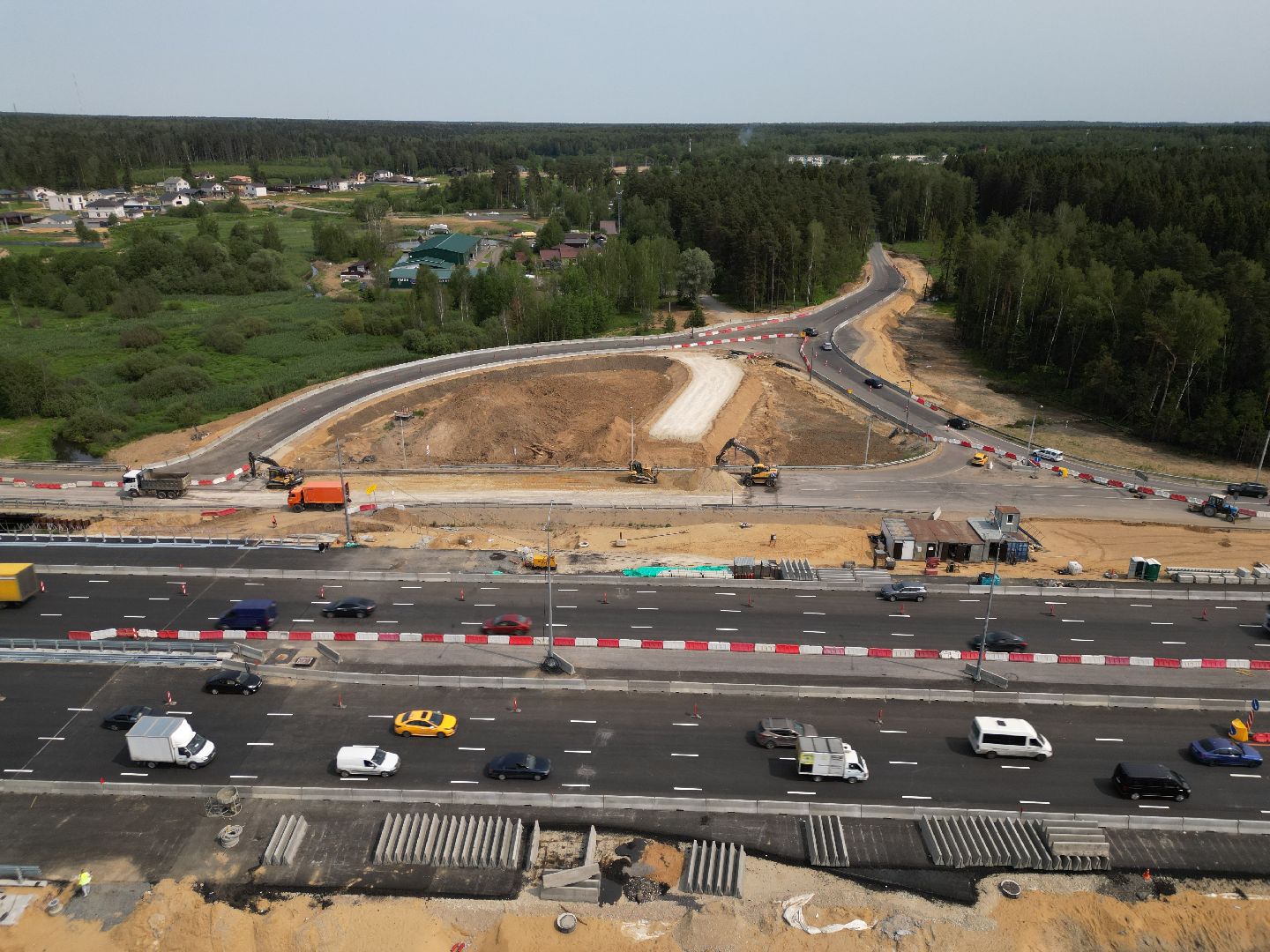 видео с коптера, мост через реку Скалба , м-8 холмогоры, дороги подмосковья,