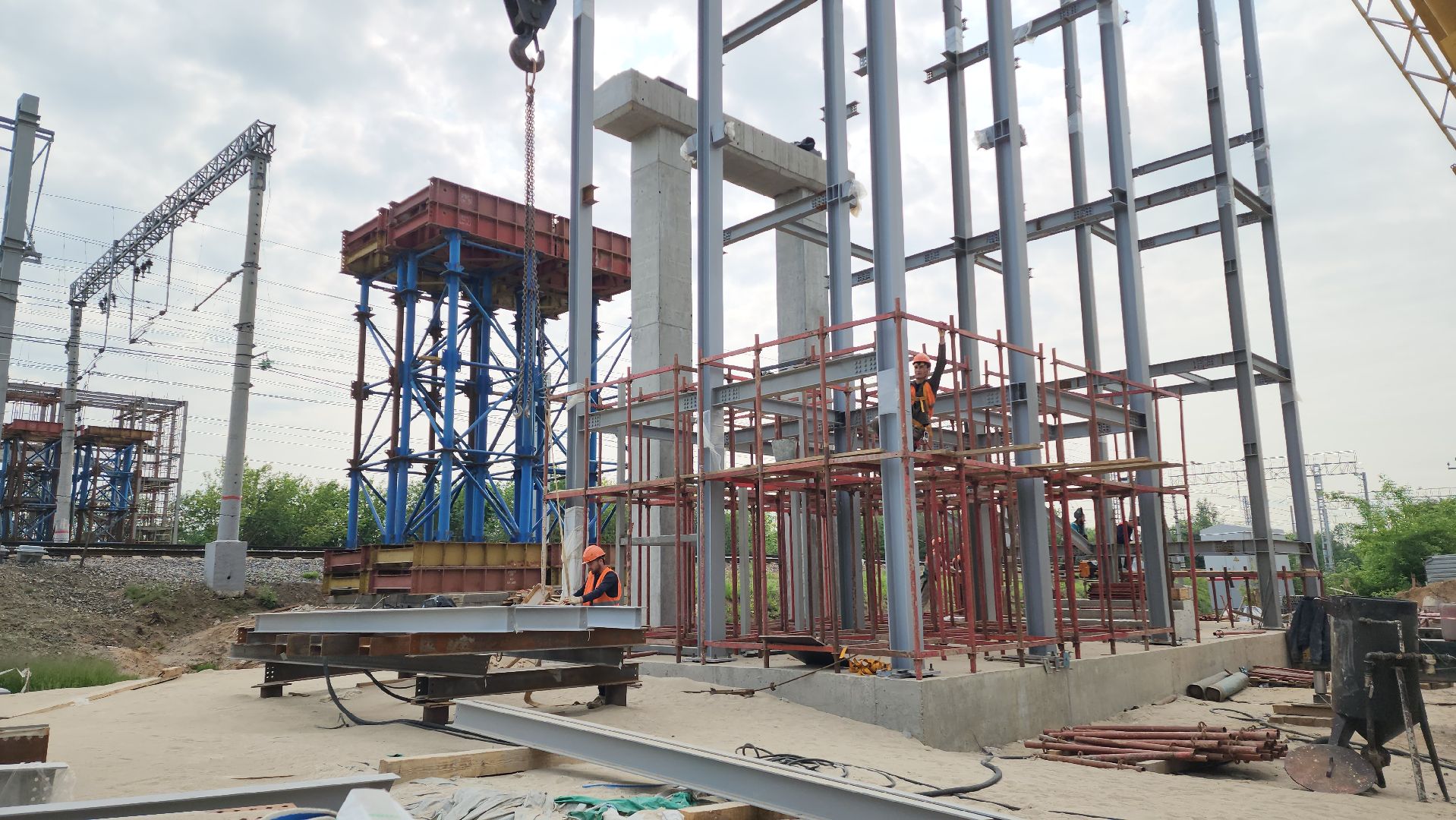 надземный переход, Лобня, Строительство ,