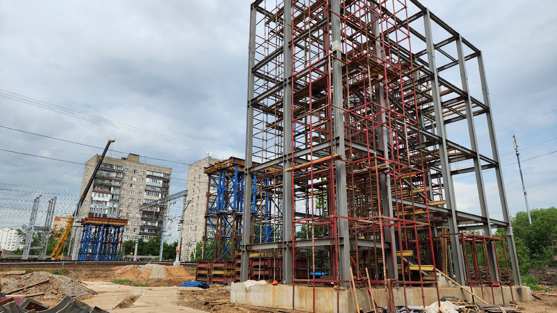 надземный переход, Лобня, Строительство ,