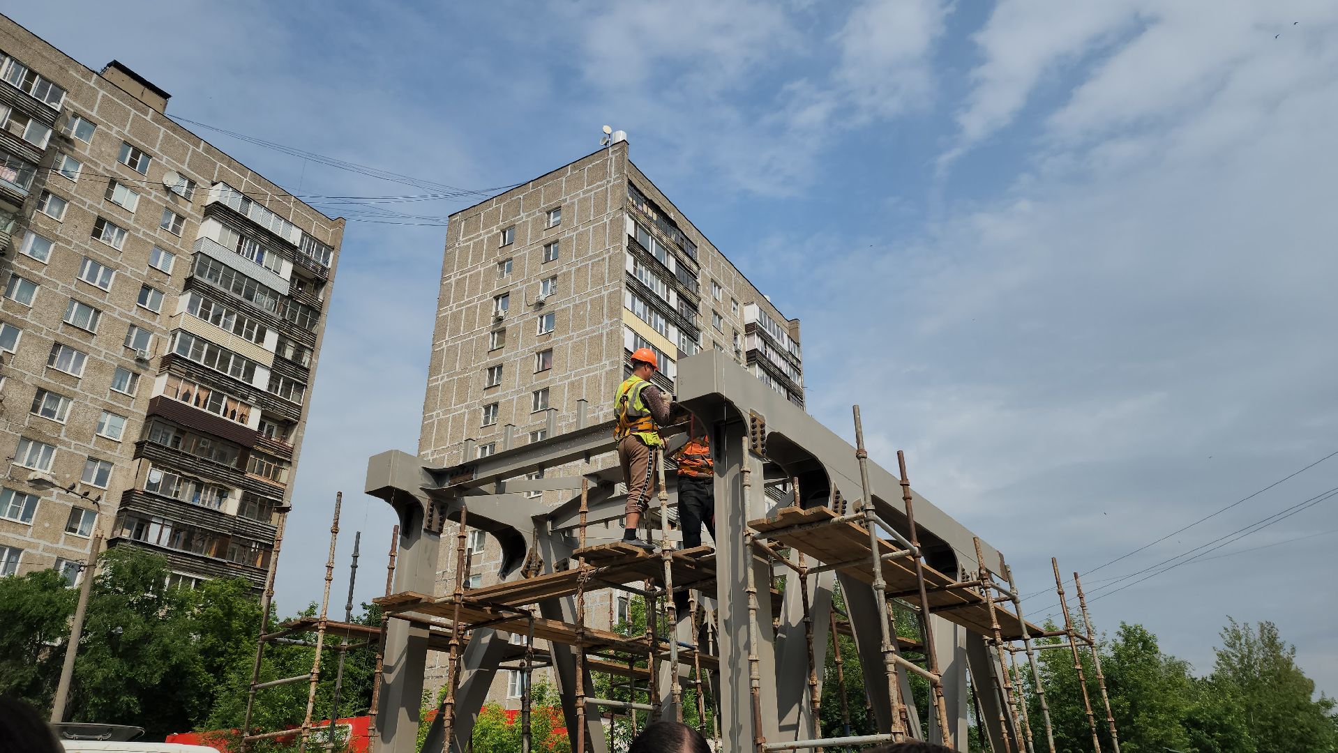 надземный переход, Лобня, Строительство ,