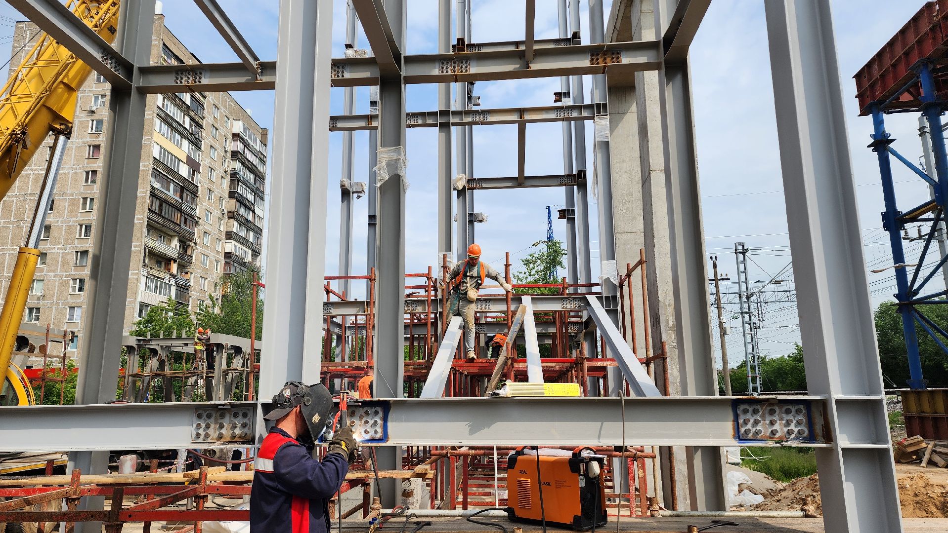 надземный переход, Лобня, Строительство ,