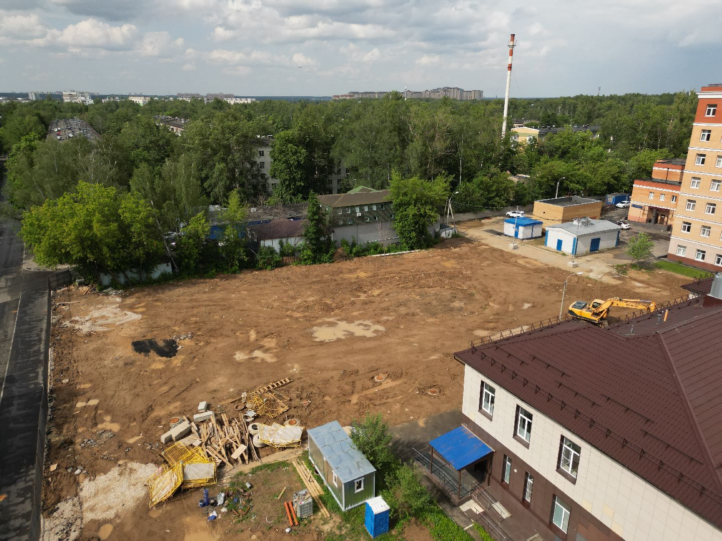 видео с коптера, строительство роддома, медицина в долгопрудном,