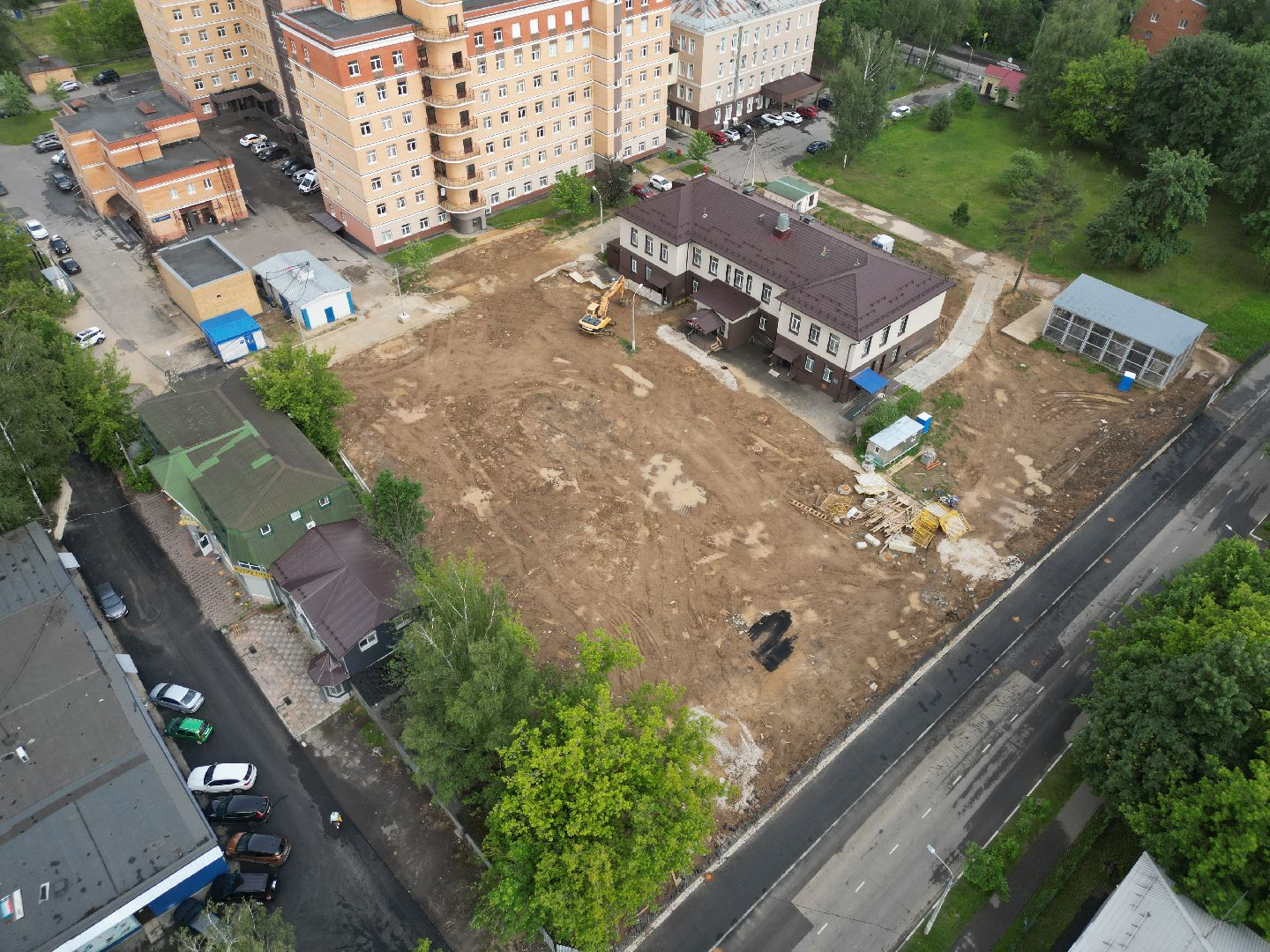 видео с коптера, строительство роддома, медицина в долгопрудном,