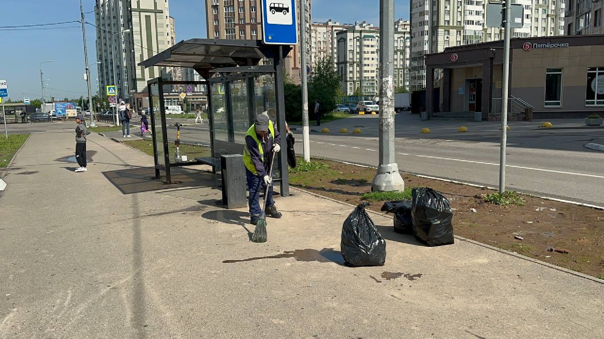 уборка остановок, домодедово,