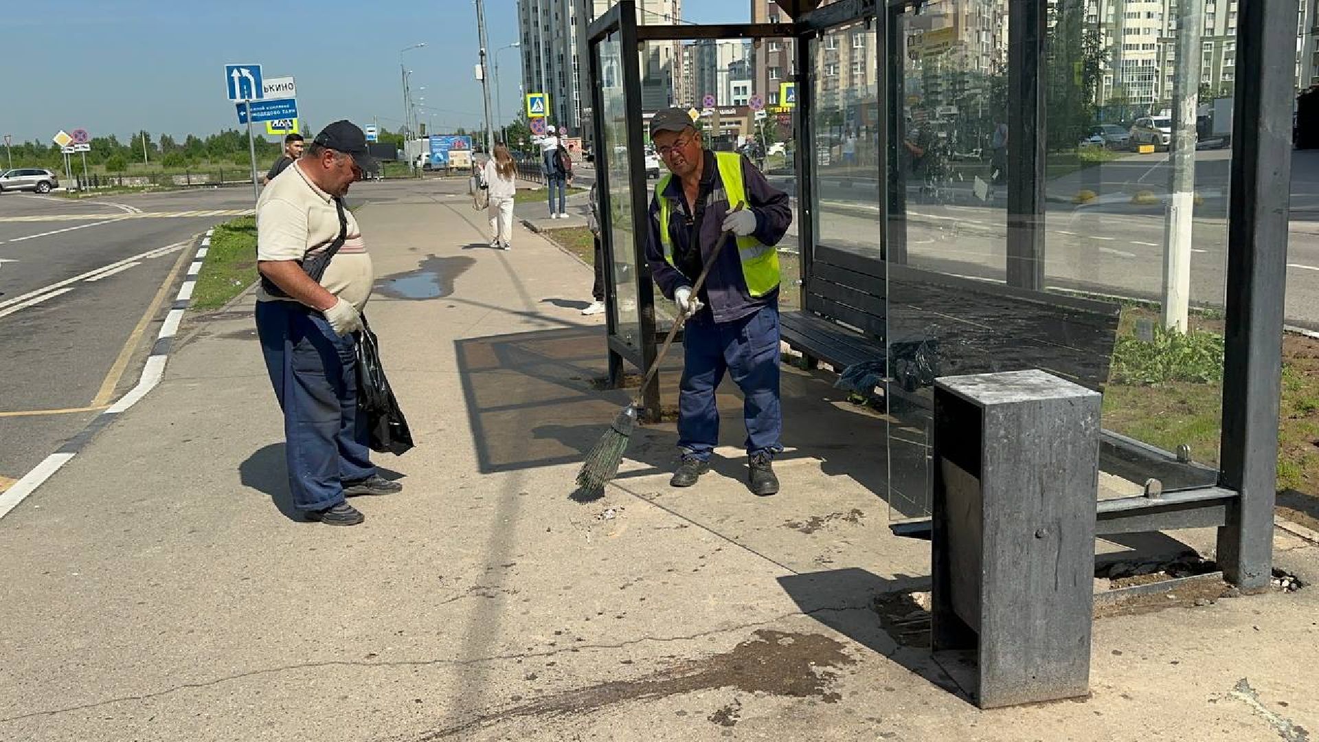 уборка остановок, домодедово,