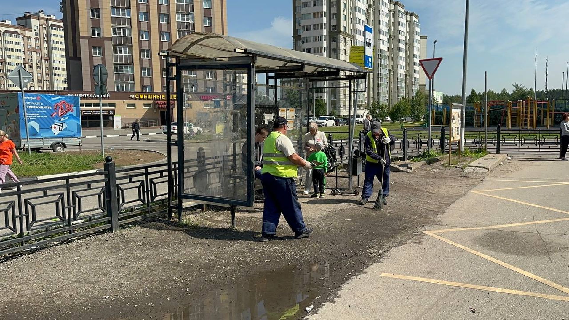 уборка остановок, домодедово,