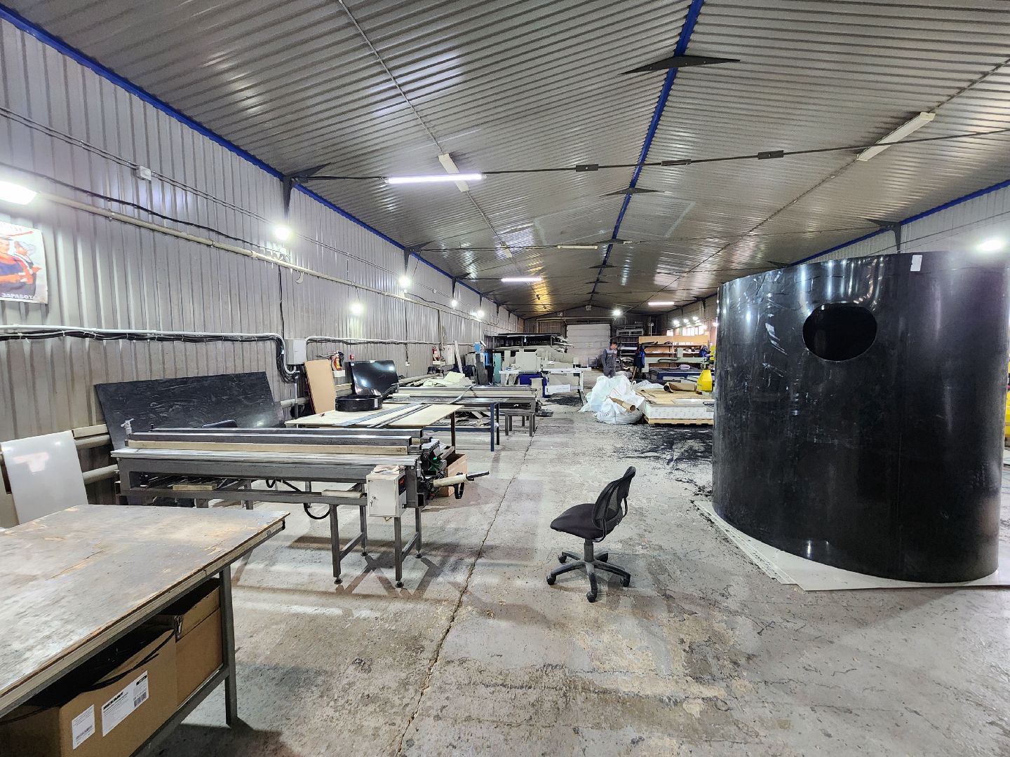 чехов, деревня сергеево, производственно-складской комплекс, завод полимеризделия, изделия из пропилена, пластиковые емкости, ванны, оборудование собственного производства, станки, гибочные машины, сварочные аппараты,стыковые станки, импортозамещение, российское сырье, отечественное оборудование,