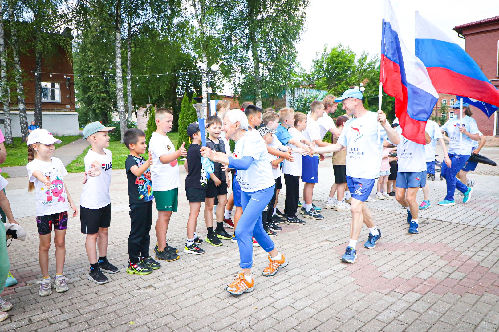 клин, спорт, бег, дети, факельная эстафета ,