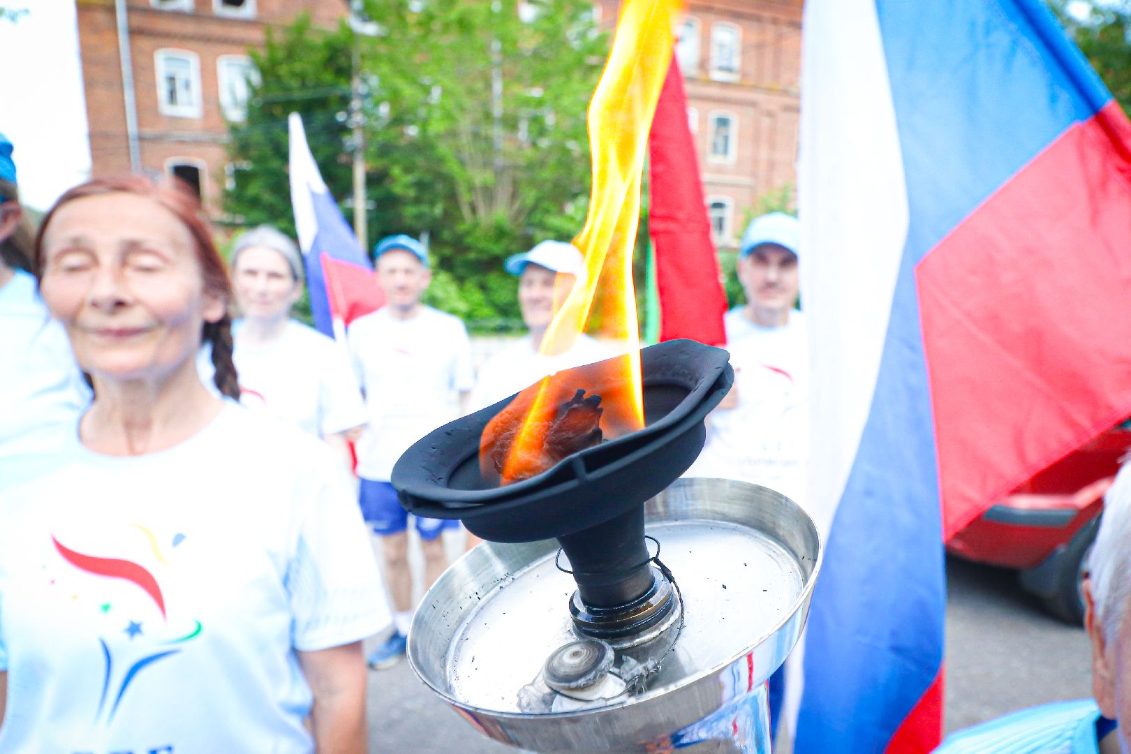 клин, спорт, бег, дети, факельная эстафета ,