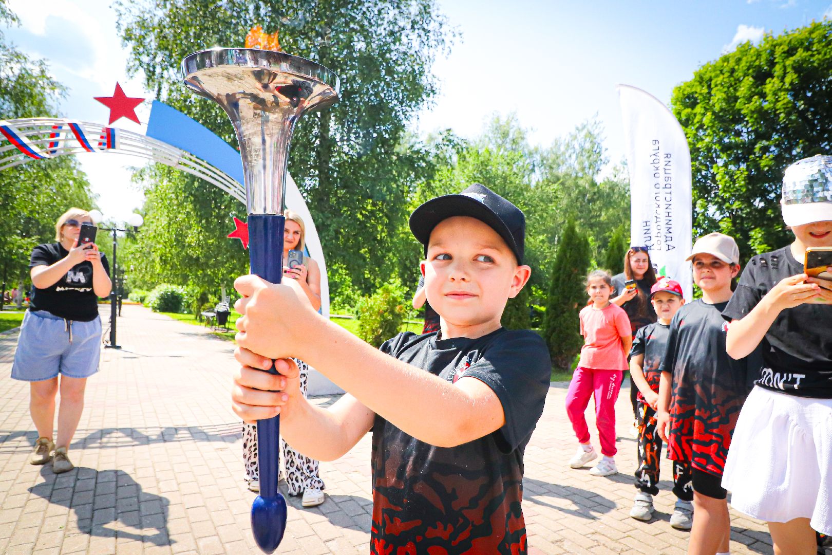 клин, спорт, бег, дети, факельная эстафета ,