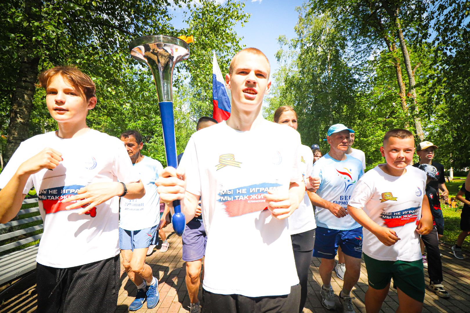 клин, спорт, бег, дети, факельная эстафета ,