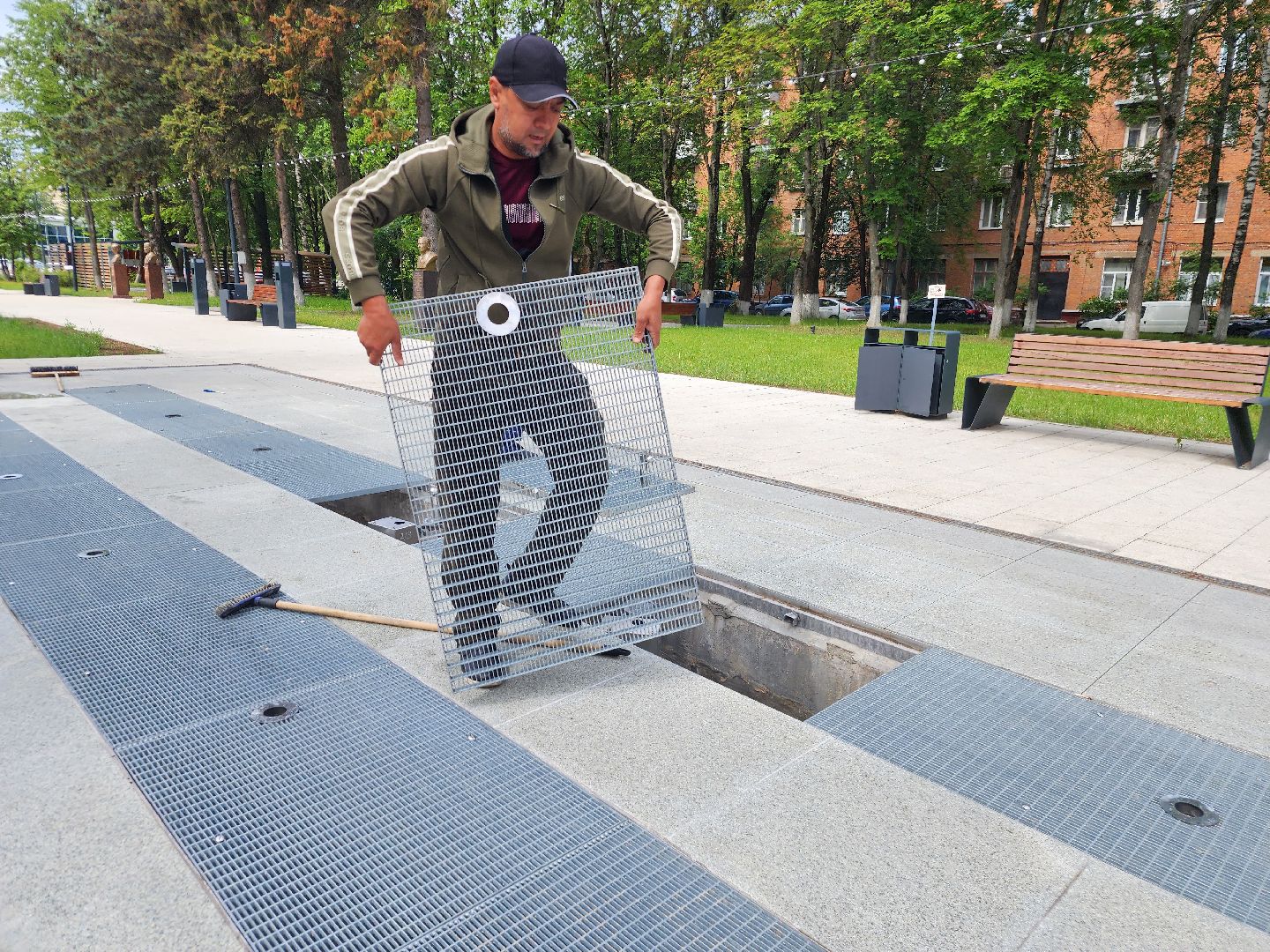 фонтаны, уборка города, фрязино, площадь победы,