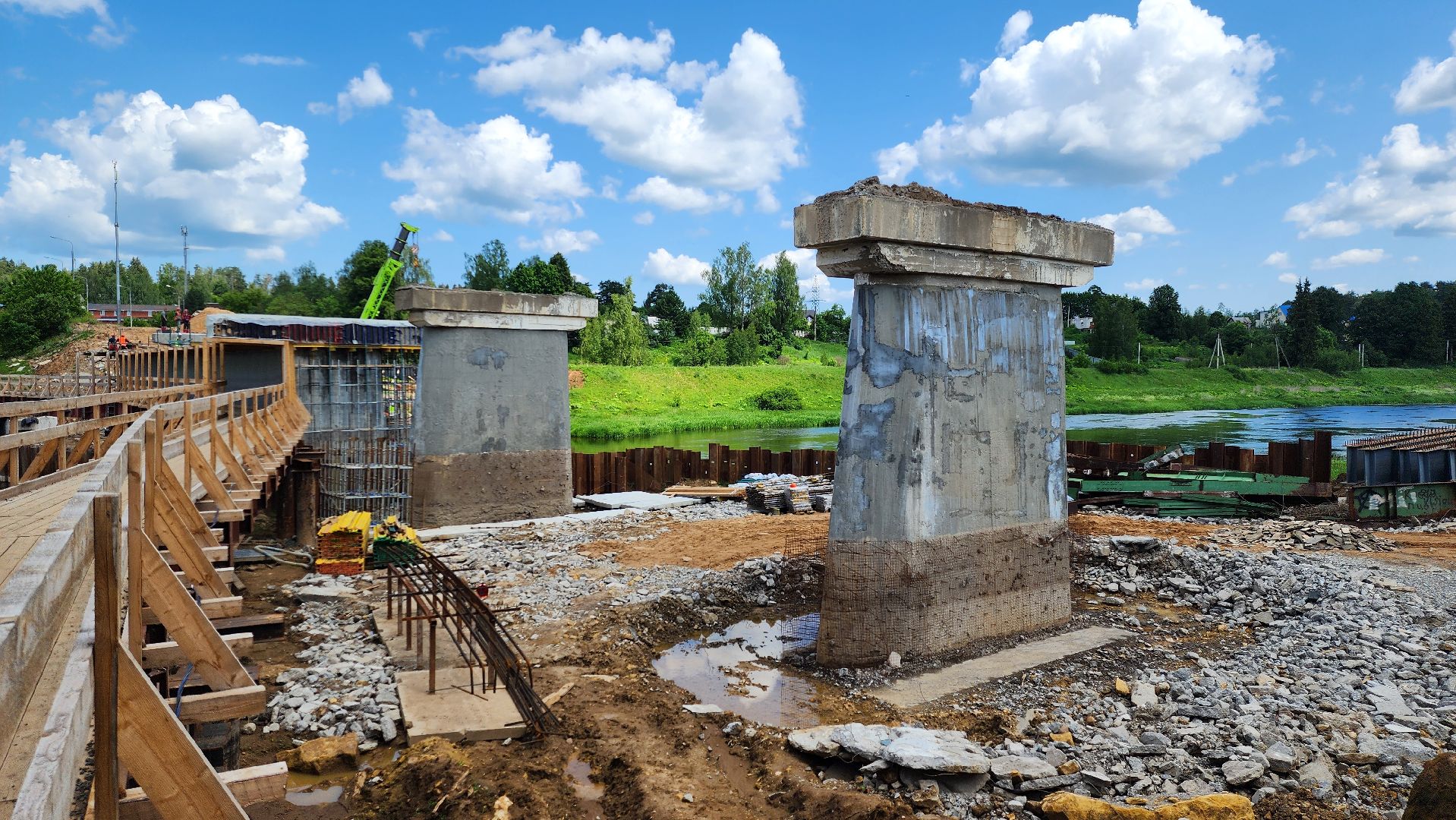 Руза,  Поречье , Строительство моста,