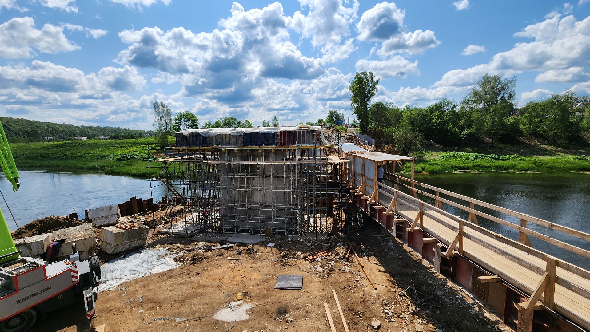 Руза,  Поречье , Строительство моста,