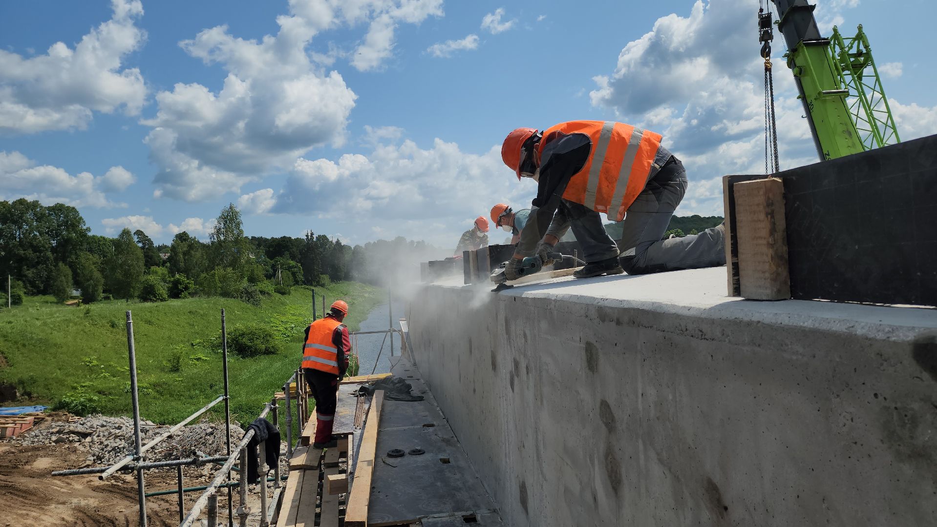 Руза,  Поречье , Строительство моста,