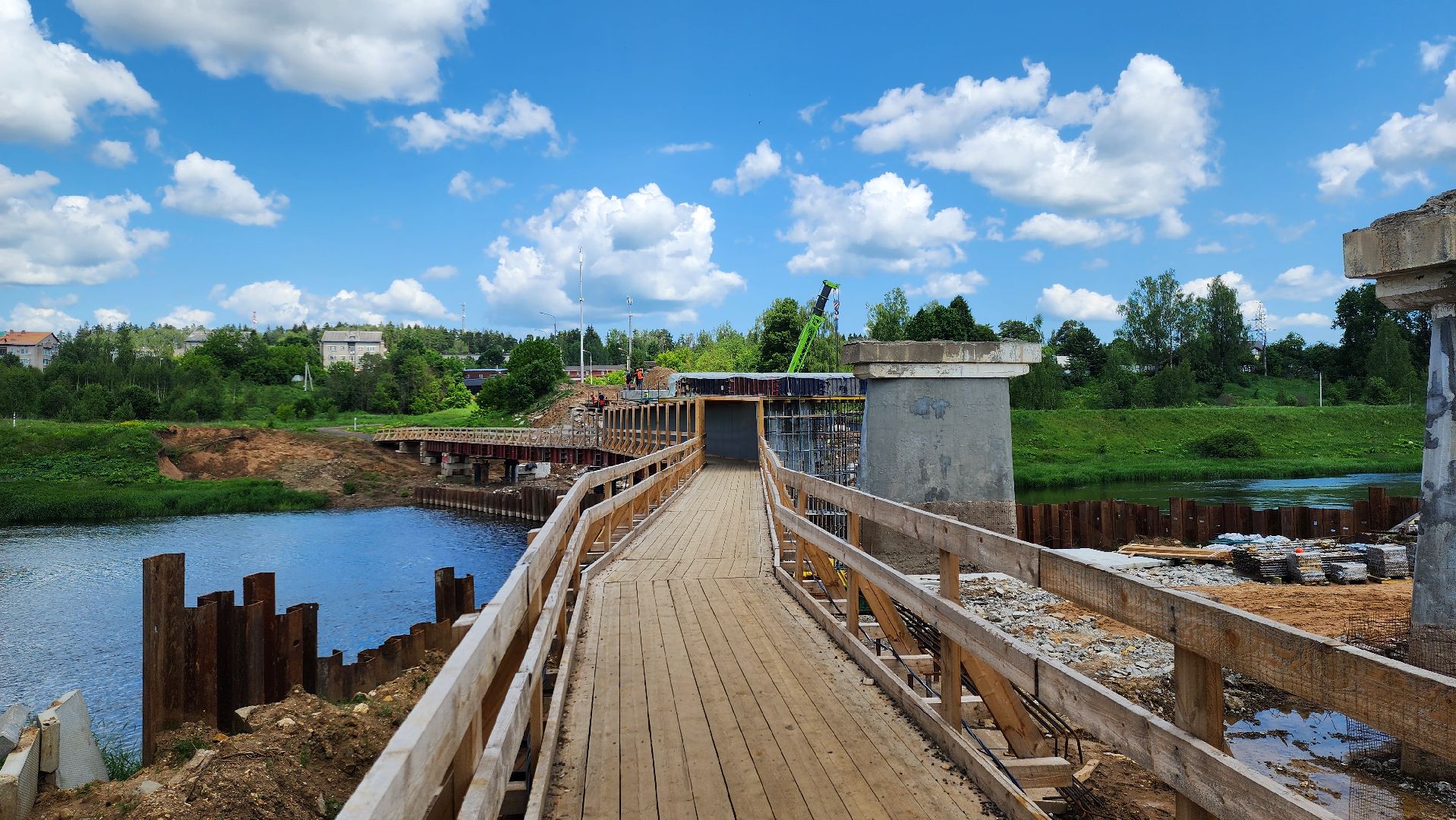 Руза,  Поречье , Строительство моста,