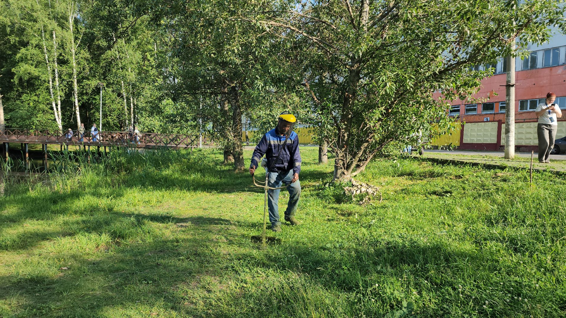 покос травы, Лобня, Благоустройство ,