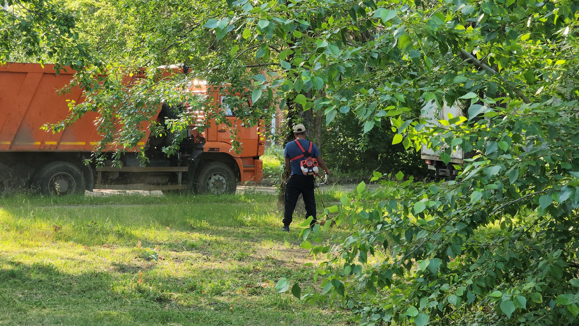 покос травы, Лобня, Благоустройство ,