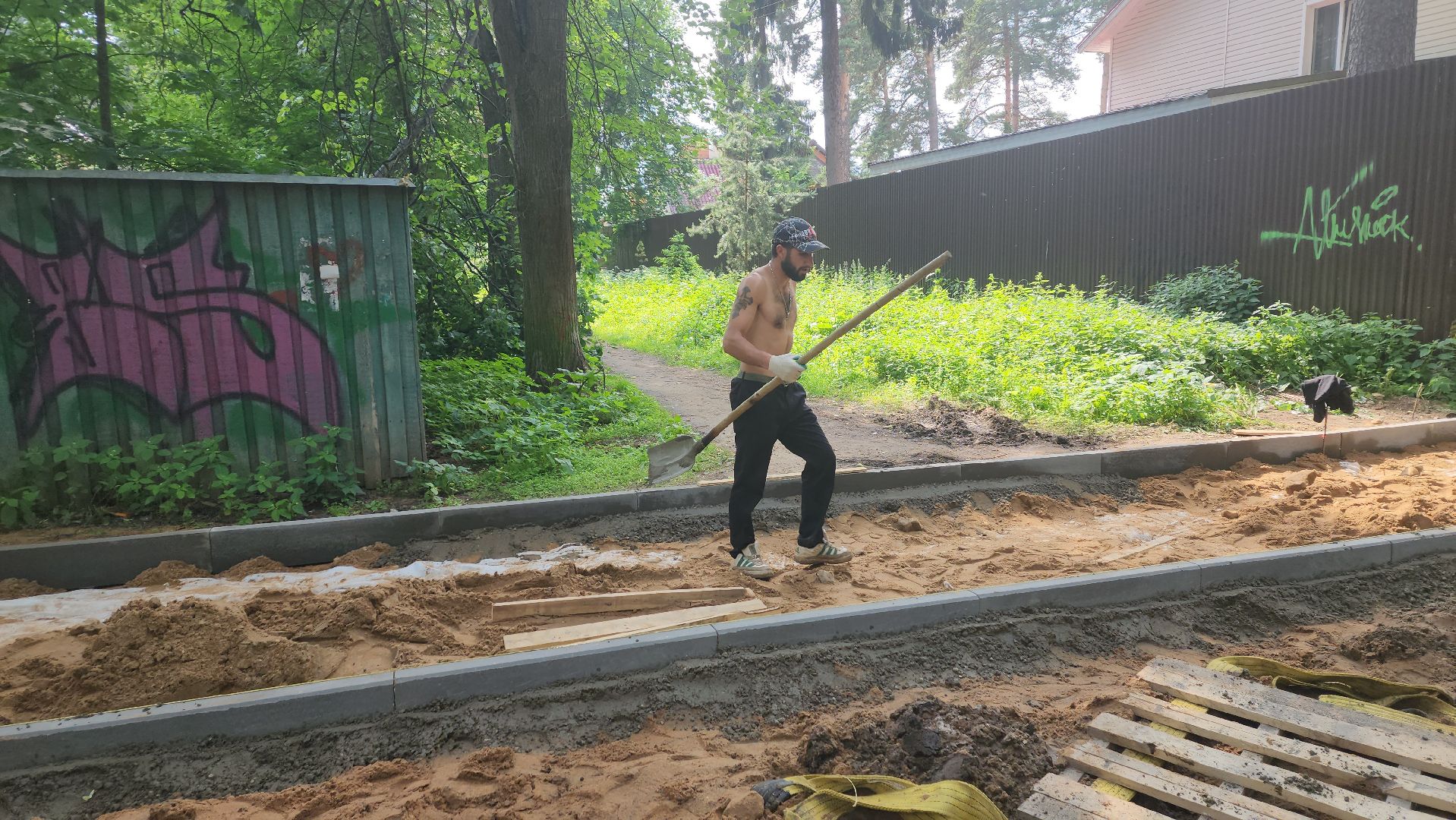 пушкино, вертикалки, благоустройство, пешеходная дорожка, пешком в подмосковье,асфальтовое покрытие, бортовой камень, тротуар,