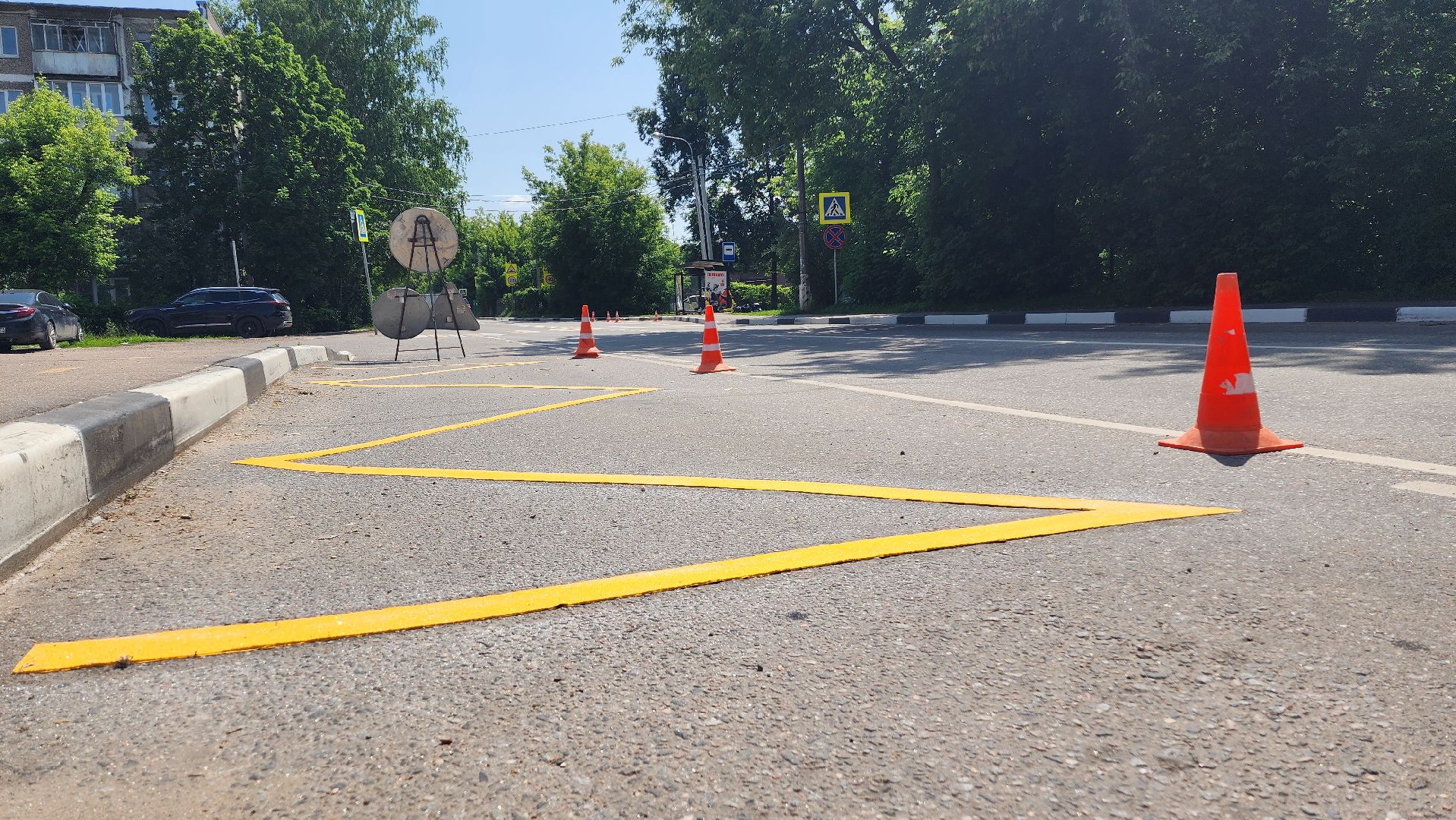 дороги, разметка, дорожная разметка, домодедово, подмосковье, автобусная остановка, общественный транспорт,