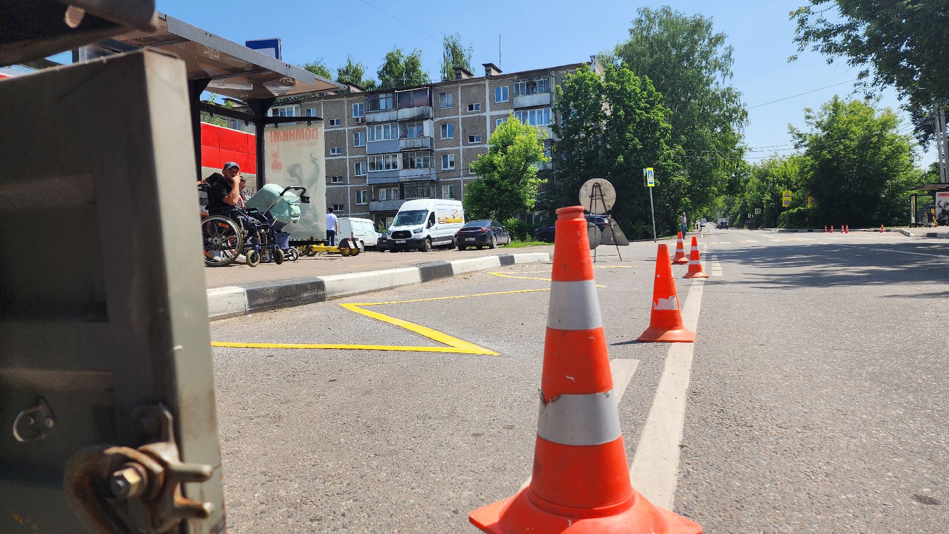 дороги, разметка, дорожная разметка, домодедово, подмосковье, автобусная остановка, общественный транспорт,