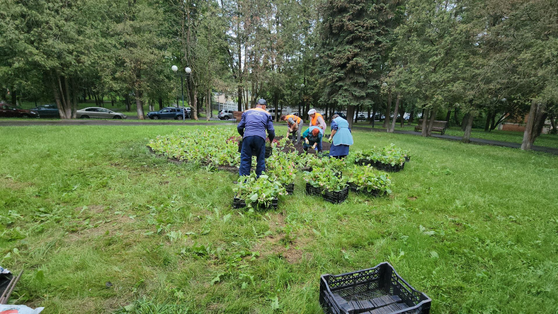серпухов, улица ногина, клумбы в сквере, вечный огонь, комбинат благоустройства,