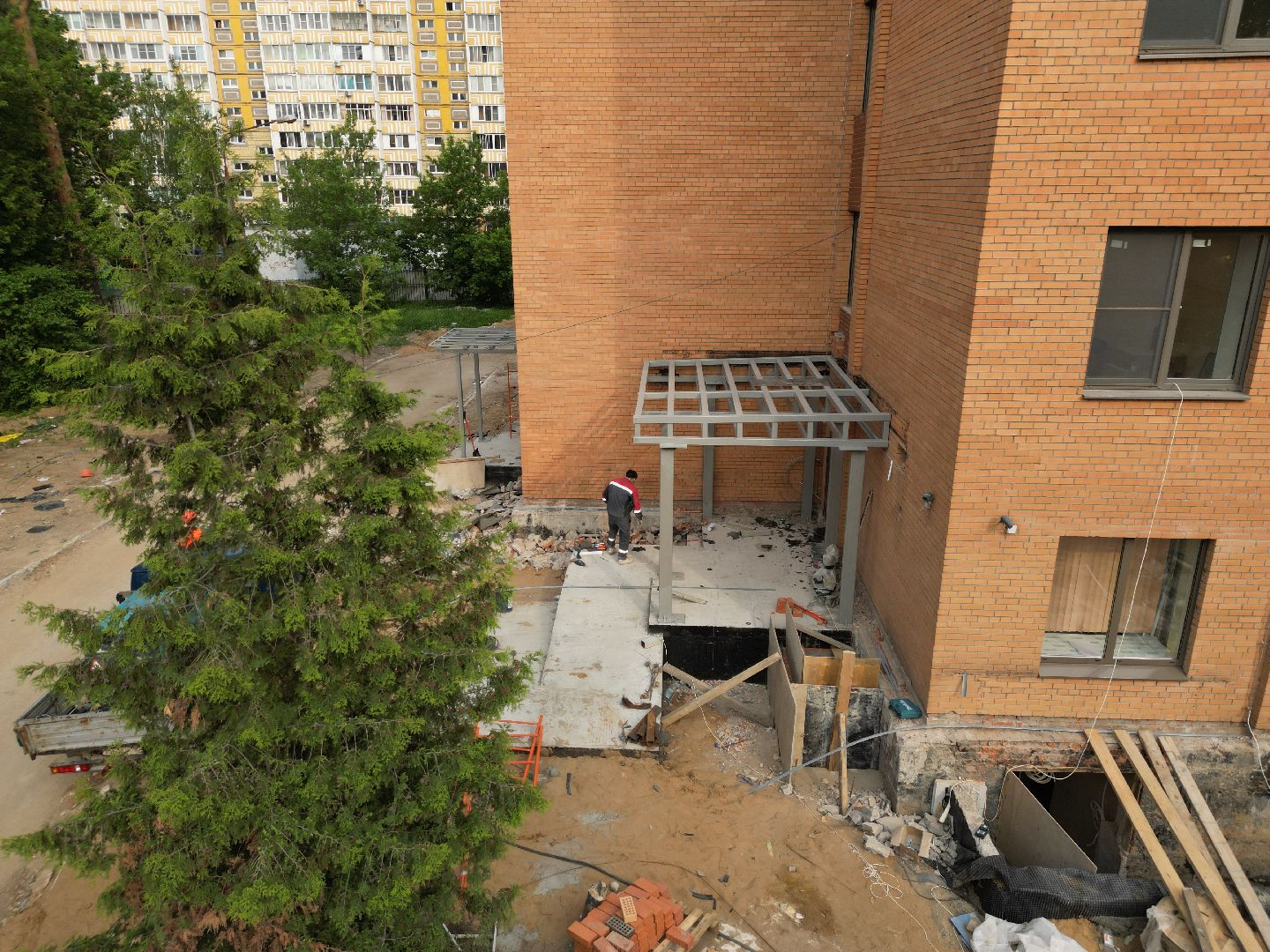 видео с коптера, поликлиника в пушкино, медицина в пушкино,