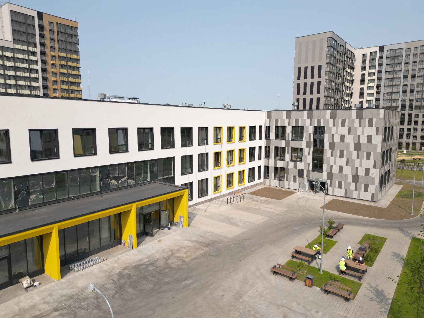 видео с коптера, новая школа в пушкино, жк новое пушкино,