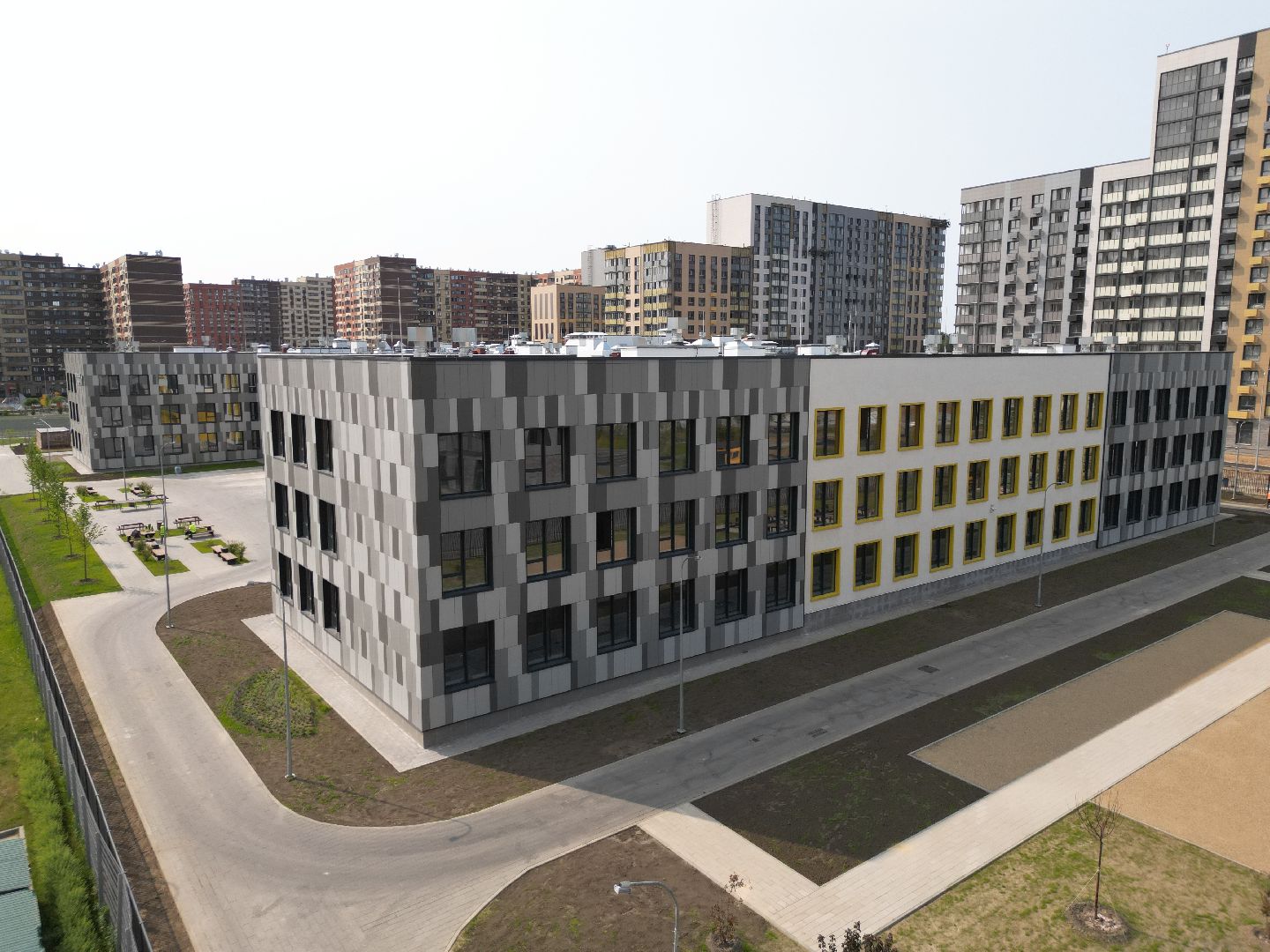 видео с коптера, новая школа в пушкино, жк новое пушкино,