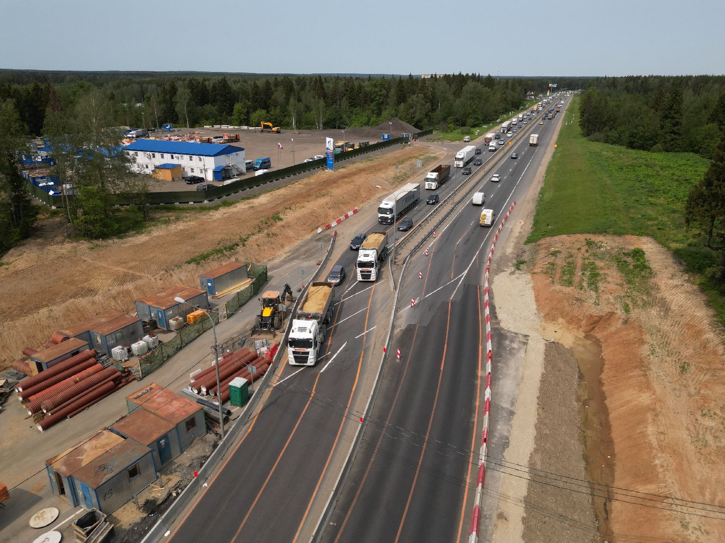 видео с коптера, трасса М-8 , Реконструкция трассы М-8,
