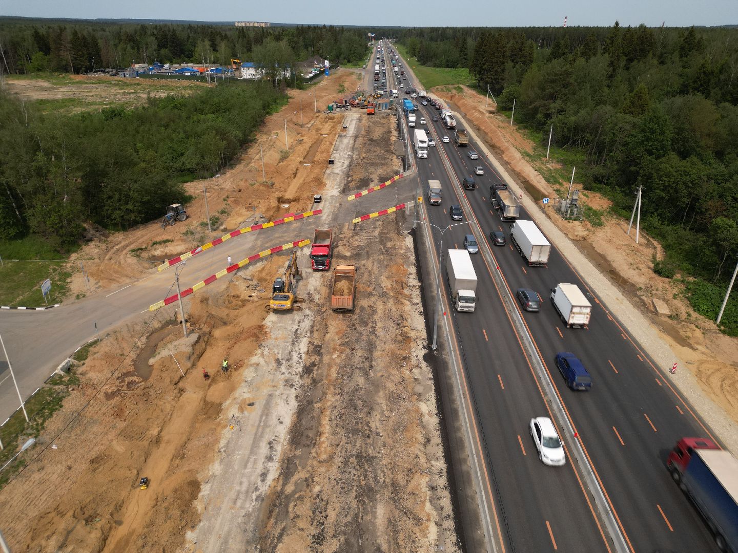 видео с коптера, трасса М-8 , Реконструкция трассы М-8,
