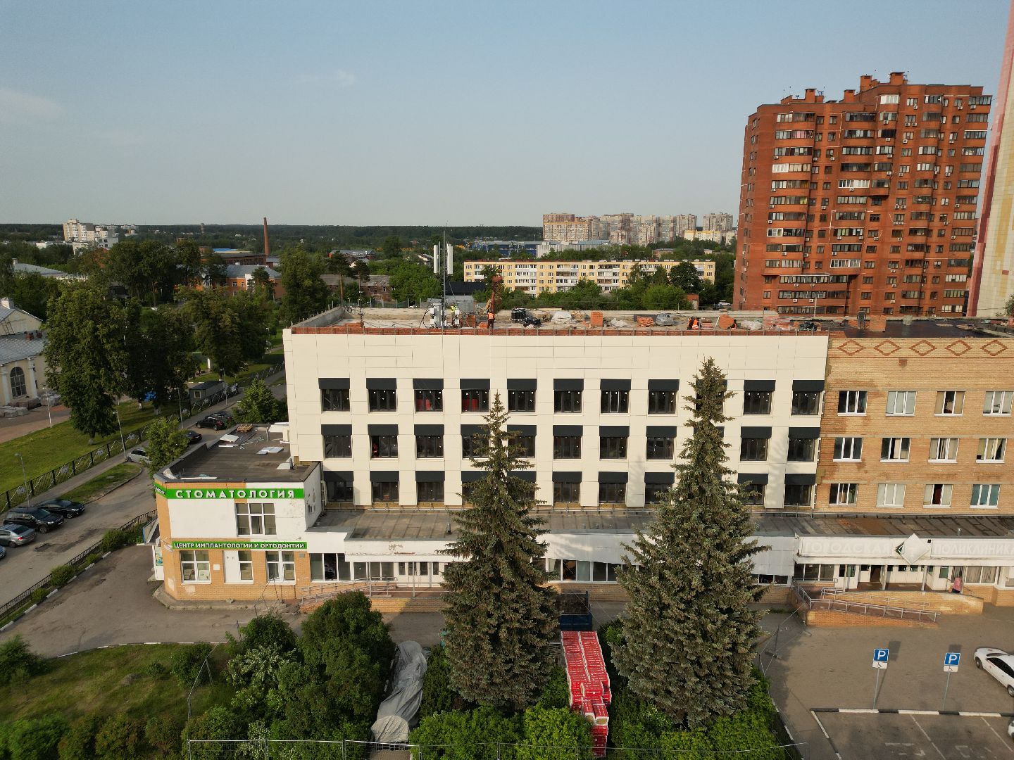 видео с коптера, поликлиника 9 в ивантеевке, медицина в пушкино,