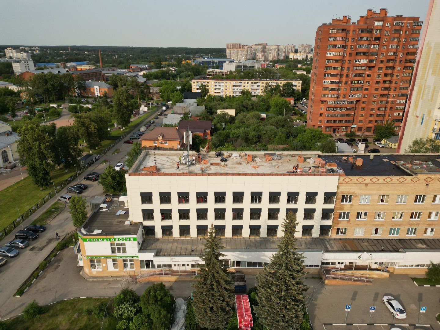 видео с коптера, поликлиника 9 в ивантеевке, медицина в пушкино,