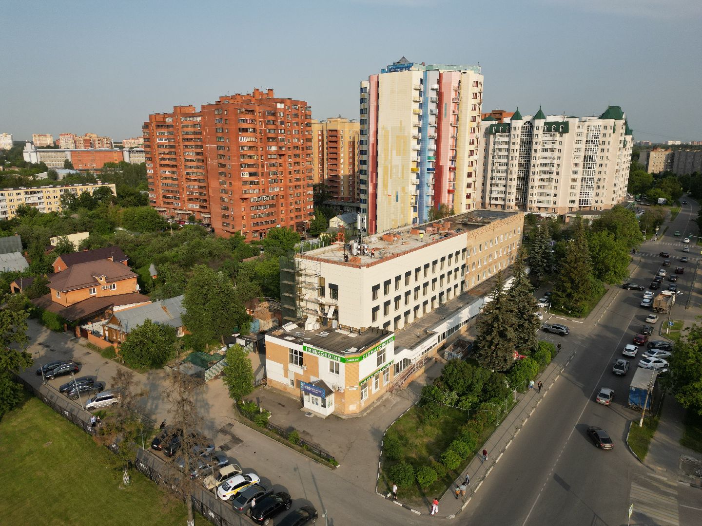 видео с коптера, поликлиника 9 в ивантеевке, медицина в пушкино,