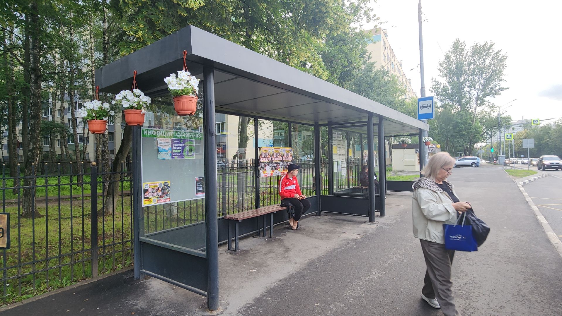 вертикалки, пушкино, цветы, остановки, общественный транспорт,благоустройство,кашпо,