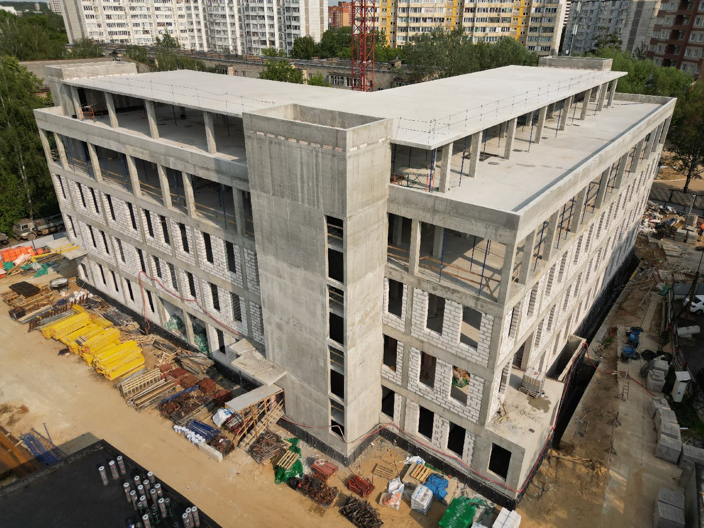 видео с коптера, детская поликлиника в пушкино, медицина в пушкино,