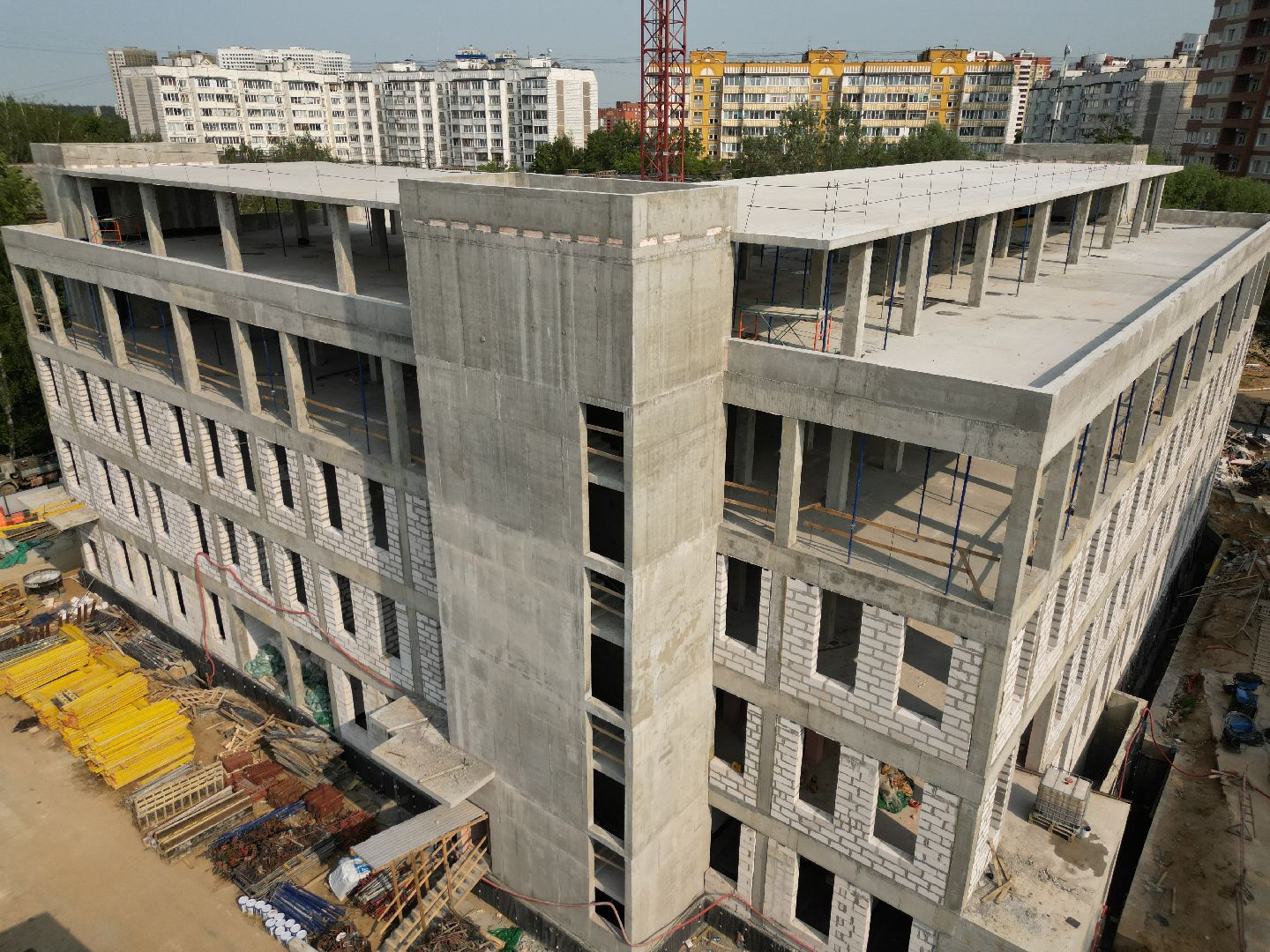 видео с коптера, детская поликлиника в пушкино, медицина в пушкино,