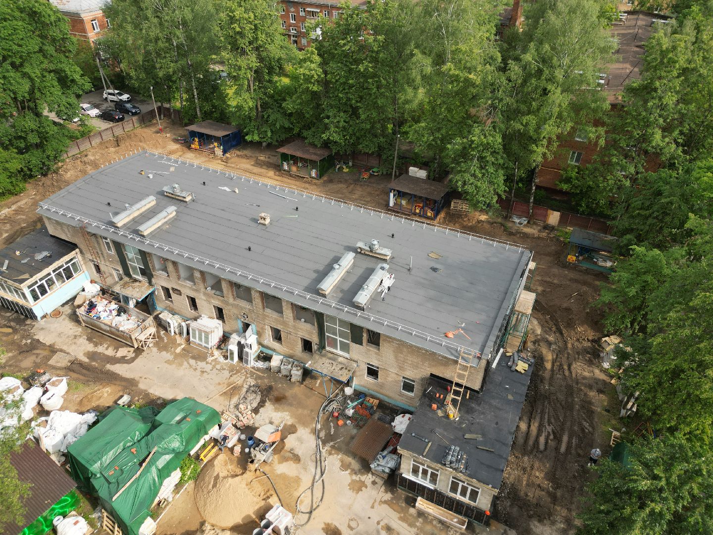 видео с коптера, детский сад Родничок, детский сад в долгопрудном,