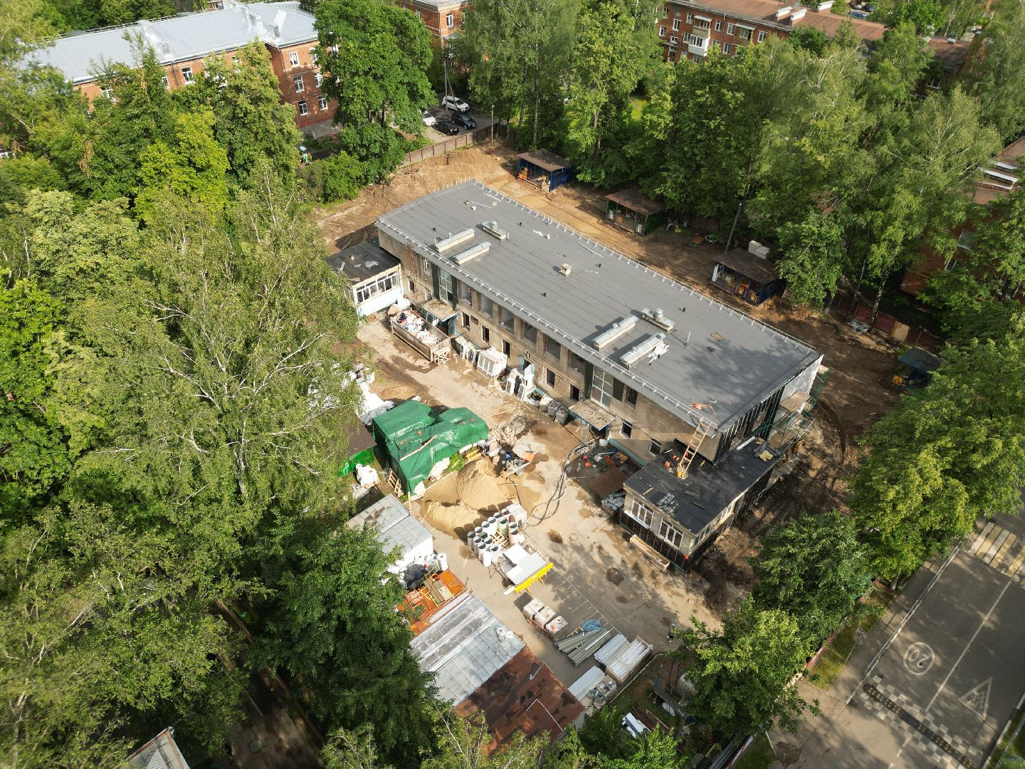 видео с коптера, детский сад Родничок, детский сад в долгопрудном,