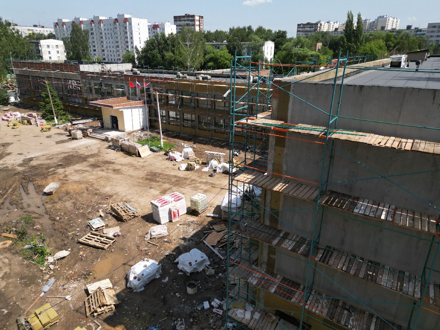 видео с коптера, школа 7 в долгопрудном, ремонт школы 7 долгопрудный,