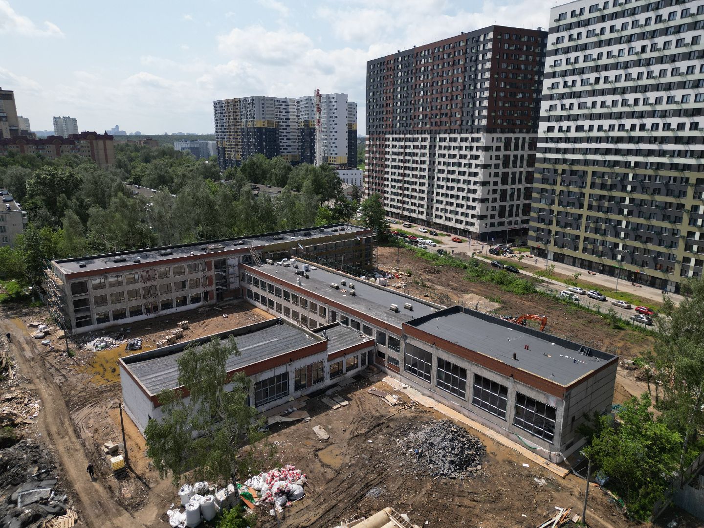 видео с коптера, школа 7 в долгопрудном, ремонт школы 7 долгопрудный,