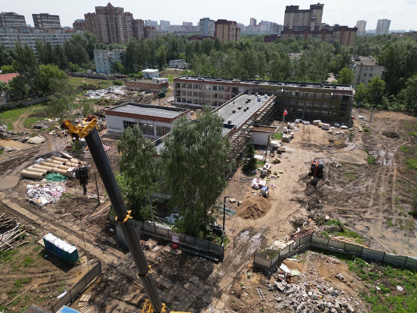 видео с коптера, школа 7 в долгопрудном, ремонт школы 7 долгопрудный,