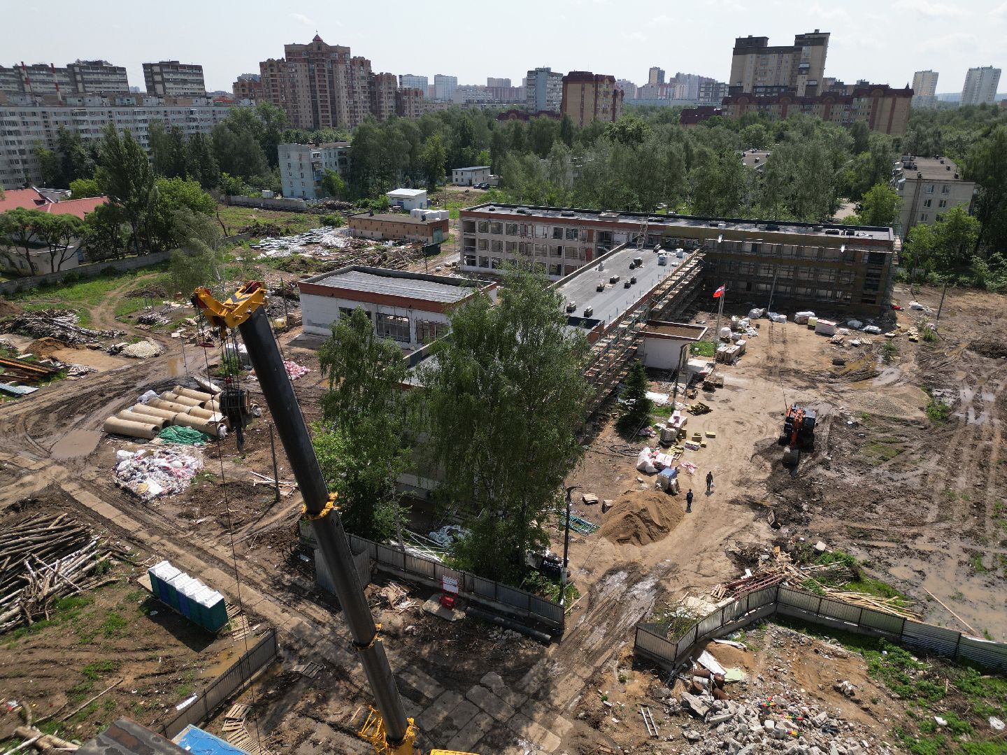 видео с коптера, школа 7 в долгопрудном, ремонт школы 7 долгопрудный,