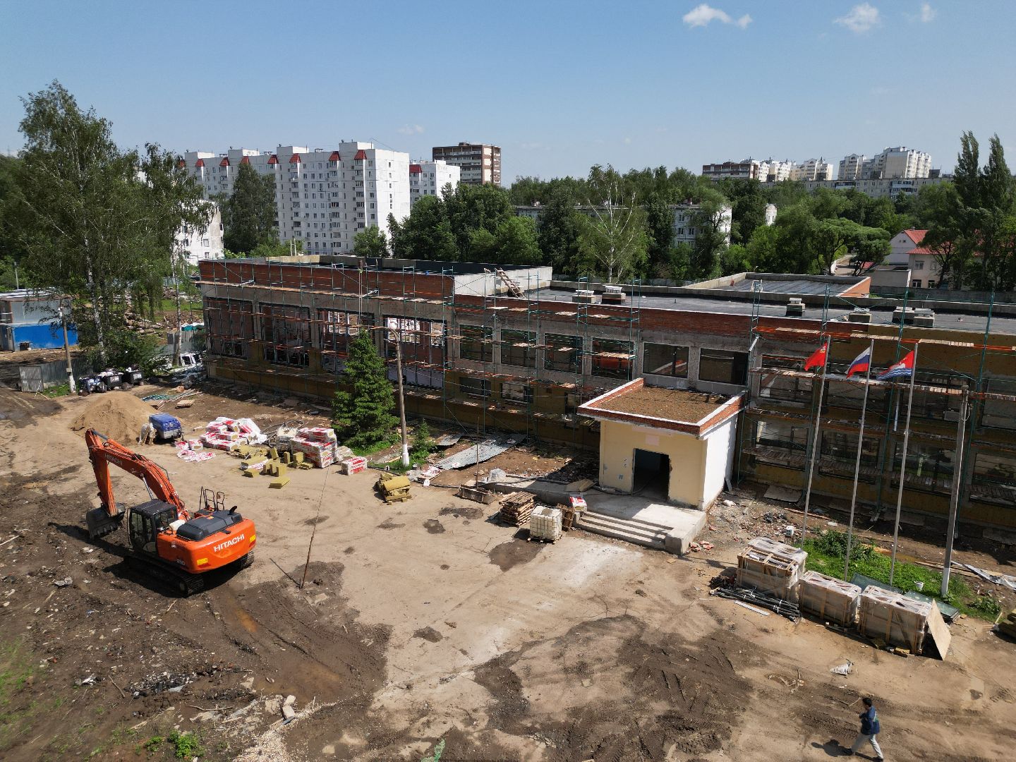 видео с коптера, школа 7 в долгопрудном, ремонт школы 7 долгопрудный,