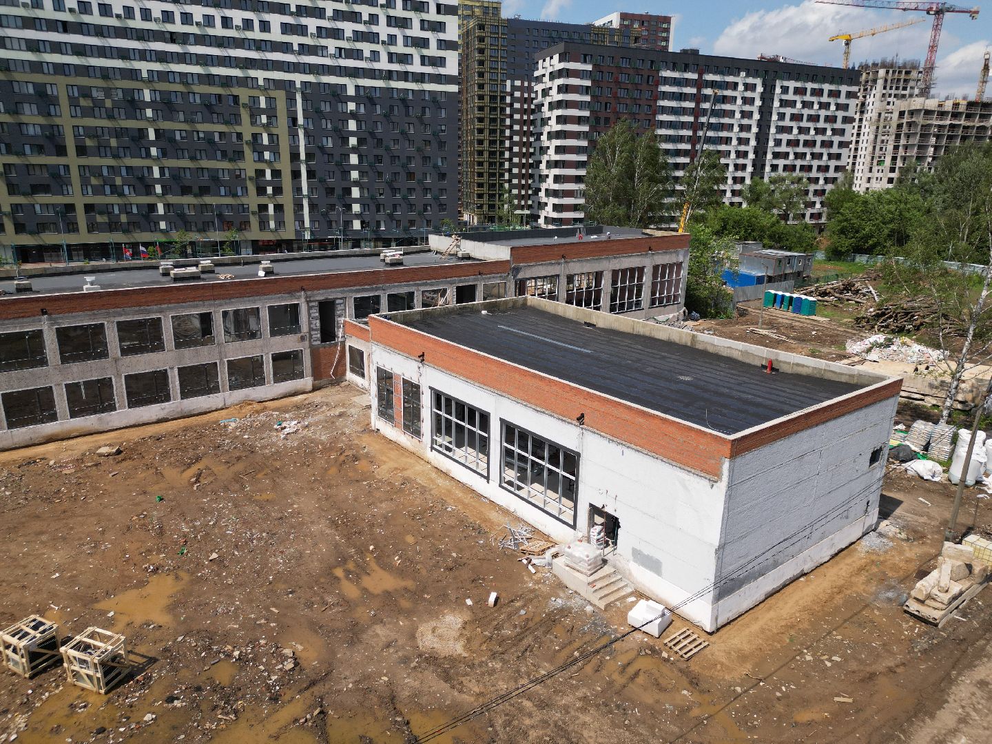 видео с коптера, школа 7 в долгопрудном, ремонт школы 7 долгопрудный,