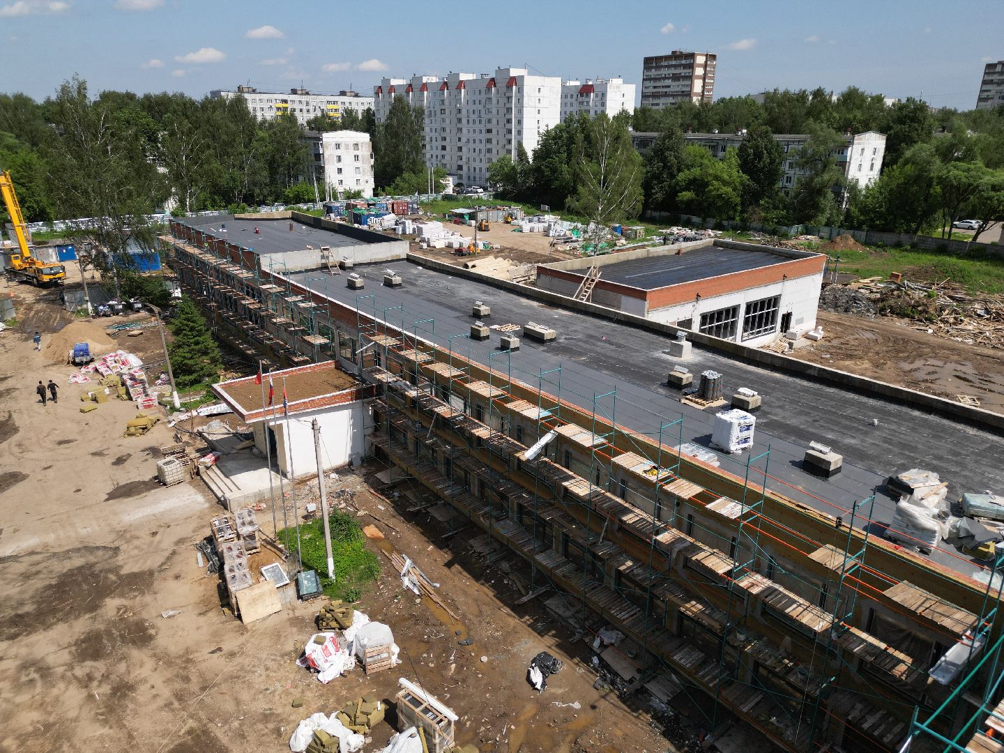 видео с коптера, школа 7 в долгопрудном, ремонт школы 7 долгопрудный,