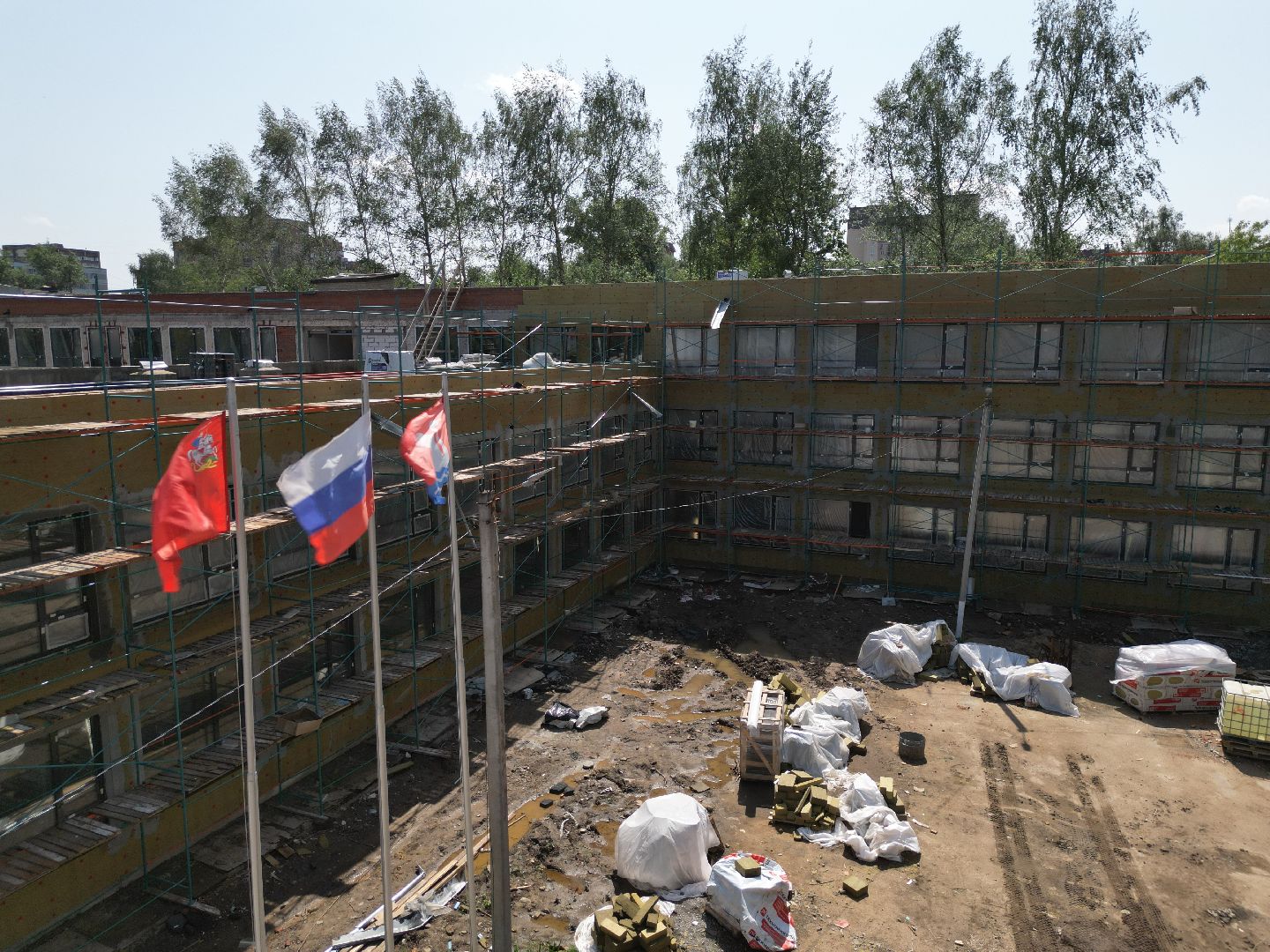 видео с коптера, школа 7 в долгопрудном, ремонт школы 7 долгопрудный,